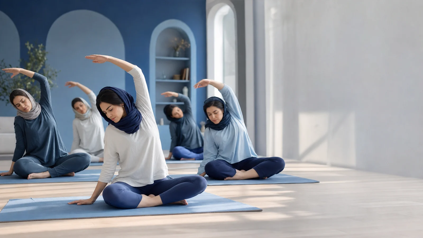 کلاس گروهی یوگا و حرکت آگاهانه مهرورزان